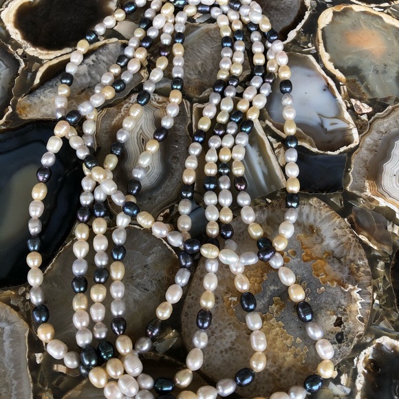 Multi Color Strand Freshwater Pearl Necklace 100" - Picture 9 of 11